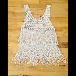 Mesh and Crocheted Tank Top
